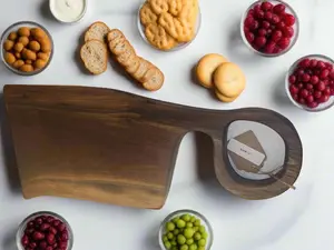 Black Walnut Live Edge Charcuterie Board – 7"x12"x⅞" (17.5" Total)
