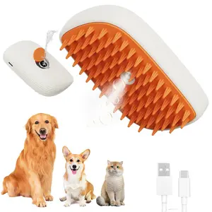 USB Rechargeable Pets Steam Brush Spray Massage Comb Pet Grooming Tools