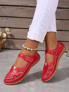 Women's Breathable Mesh Sandals, Soft Sole Anti-Slip Summer Shoes, Comfortable Casual Footwear for Middle-Aged Women