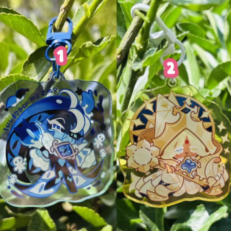 CookieRun Keychain, Shadow Milk Cookie & Pure Vanilla Cookie Keychain