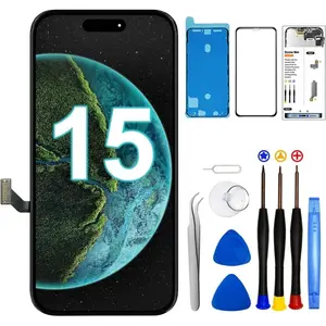 for iPhone 15 Screen Replacement Kit 6.1 inch Full HD LCD Display 3D Touch Screen Digitizer Full Assembly + Repair Tools Model