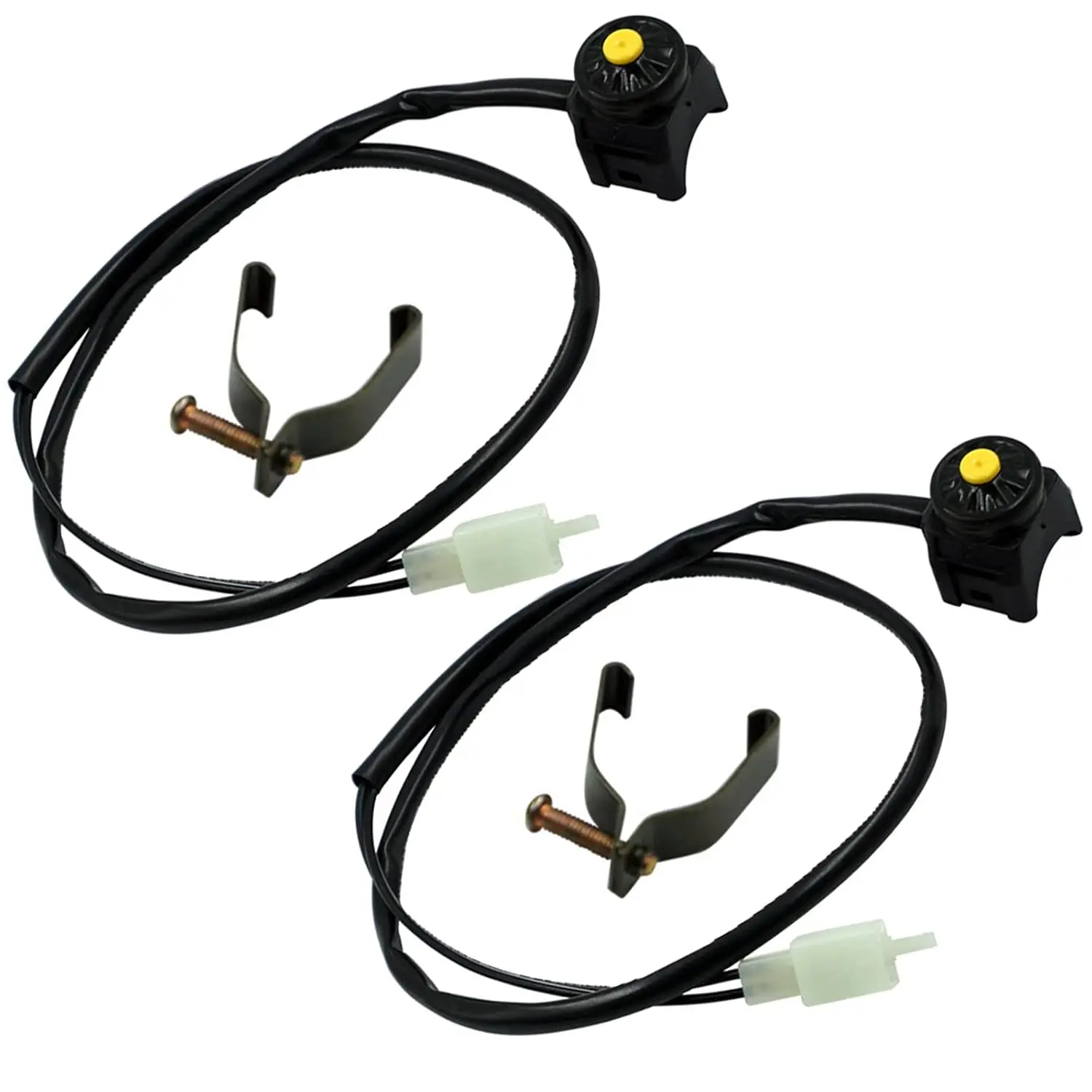 Universal Motorcycle Handlebar Horns (Pack of 2) - 7/8" (22mm), 55cm, 27x32x22mm, Easy Install, Start/Stop/Horn Control, for Dirt Bike, Scooters, Snowmobiles