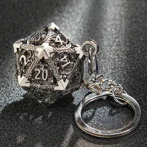 2-in-1 Magic! Wearable D20 Keychain Stores Tiny DND Set Inside