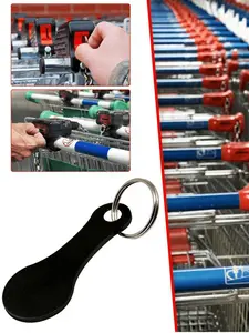 1pc Aluminum Alloy Keychain Ring Shopping Trolley Tokens -Car Key Holder Keychain For Shopping Cart
