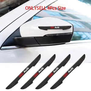 4Pcs Car Badge Door Black Silicone Side Guard Anti-Collision Protector Sticker Rear View Mirror Protection Anti-Scratch Door Handle Guard Strip Suitable for Audi Sline A3 A4 B5 B6 B7 B8 8P B9 8V 8L A6 C7 C6 A1 A5 A7 TT Q3 Q5 Q7 Q8 S3 S4 S5 S6 S7 RS3 RS5