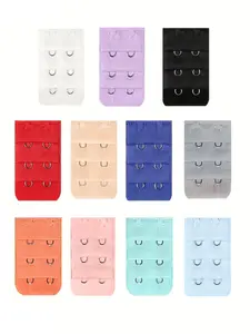 11pcs 3.2cm/1.26in Women's Soli Bra Extension 2 Hooks, Elastic Soft Comfortable Adjustable Strap Bra Straps, Women's Underwear and Lingerie Accessories