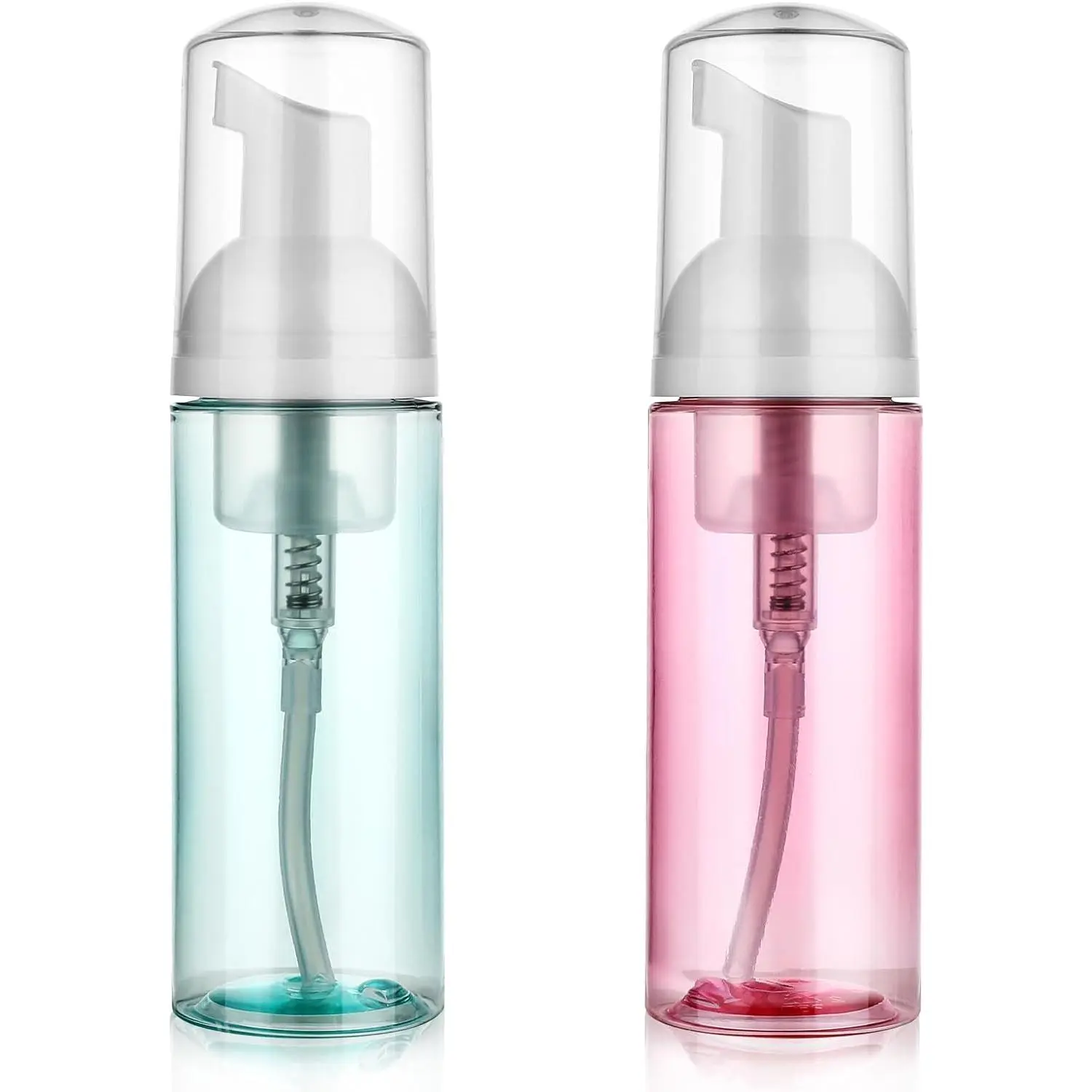 2 Pack  Pump Bottle Travel 60 ml/2 oz Small Size Mousse  Soap Dispenser Clear Plastic Foaming Soap Dispenser Mini Empty Refillable Pump Containers for  Wash Lash Shampoo  Care