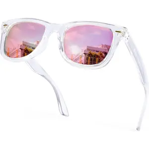 Polarized Sunglasses for Women & Men - UV400 Mirrored Beach Eyewear, Designer Unisex Fashion Sunglasses w/Medium Fit