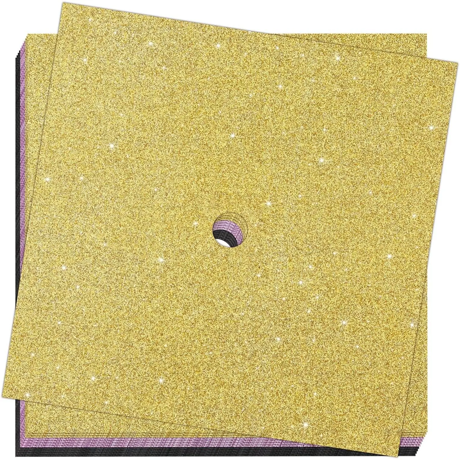 2026 Graduation Cap Decorations kit Graduation Cap Topper Blank, 12 Pcs Glitter Cardstock and 4 Pcs Gemstone Border Stickers for DIY Grad Cap Decorations