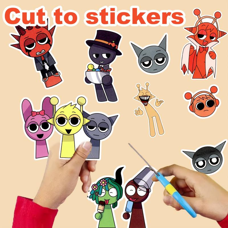 12 Book Coloring Set, Coloring Book Box, Sprunki Theme for Creativity and Focus, Perfect Christmas and Birthday Gift, Portable Art Supplies for All Ages