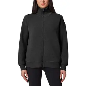 Mondetta Ladies' Size Large (12-14) Fleece Full Zip Jacket, Heather Black