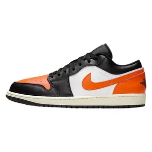 Men's Jordan 1 Low Black/Starfish-White-Sail (553558 081)