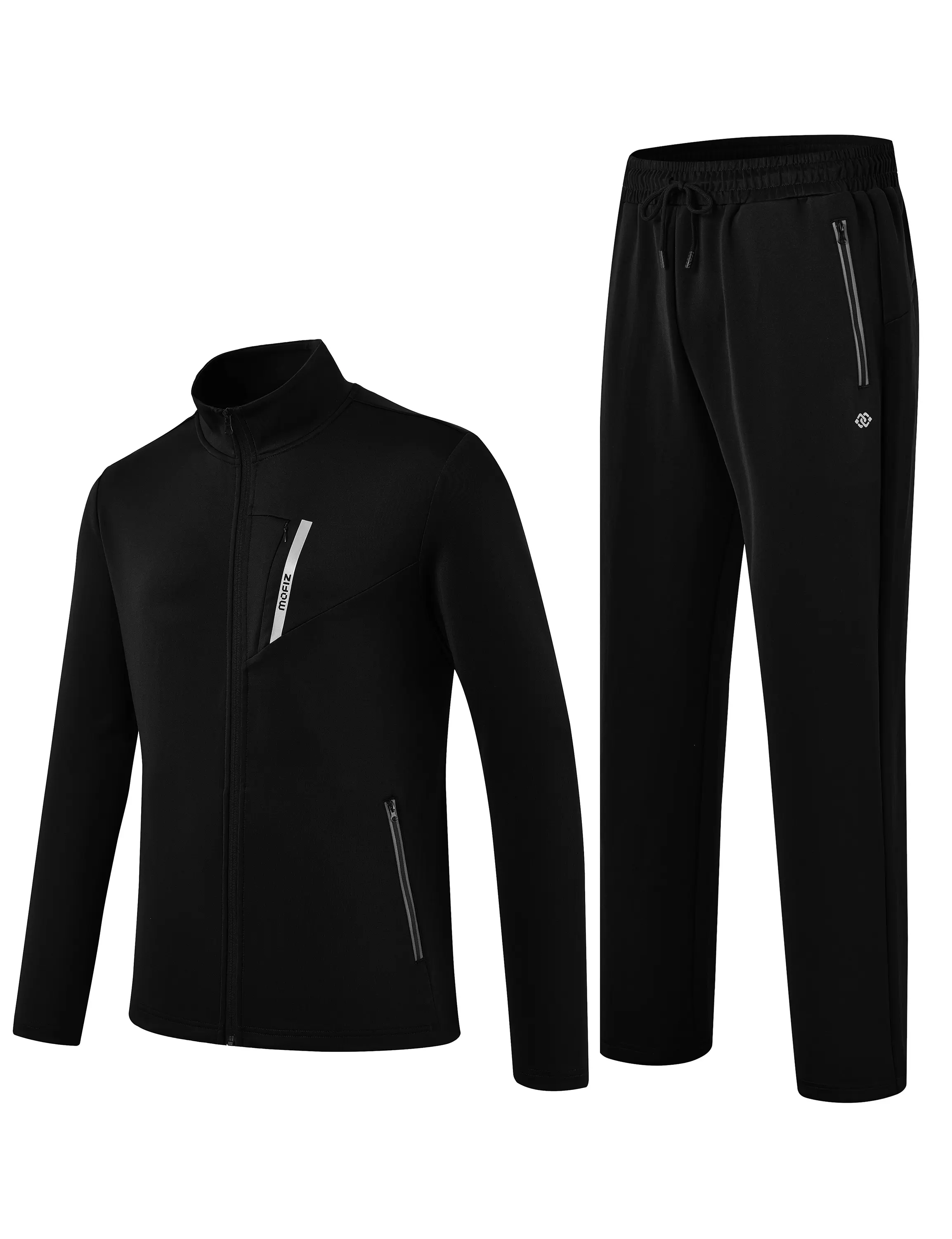 MoFiz Men's 2 Piece Tracksuit Set, Full Zip Jacket with Athletic Pants for Running, Workout, Gym, Travel & Casual Wear