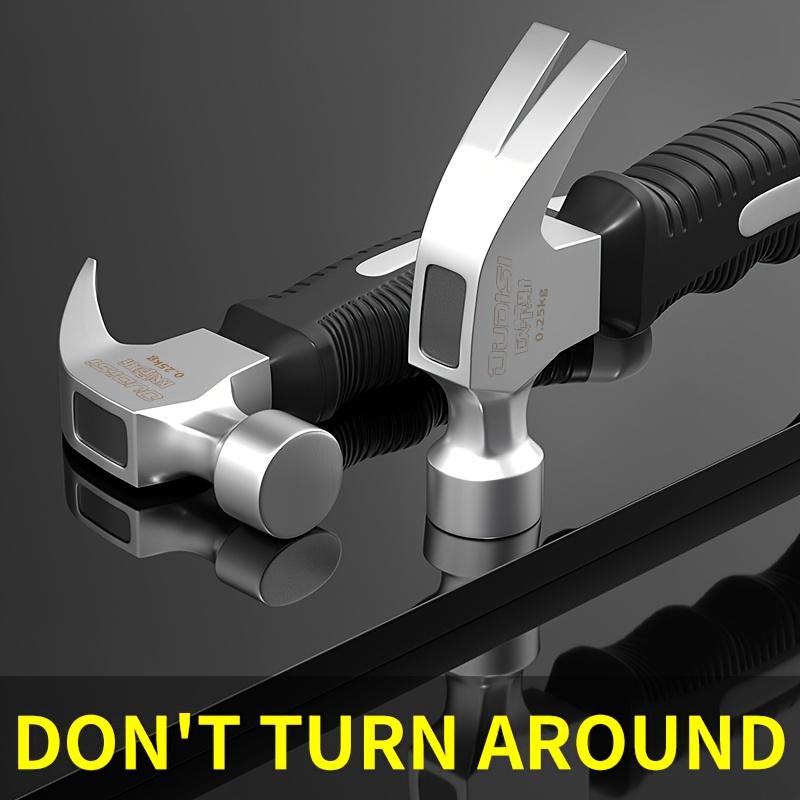 Mini Claw Hammer with Anti-Slip Rubber Handle and Heavy-Duty Metal Structure - Compact Ergonomic Grip, Precisely Balanced Head Suitable for Woodworking, Home Renovation