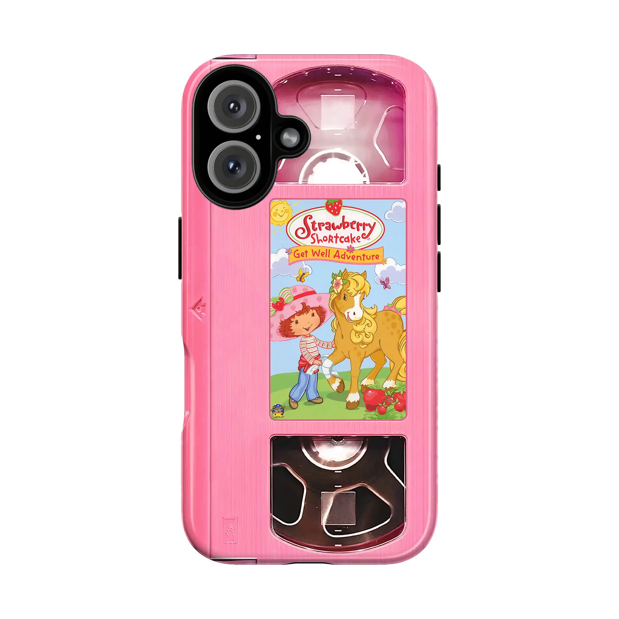 Retro 90s Strawberry Shortcake Phone Case  Cute Pink VHS Tape Phone Case  for iphone 17 16