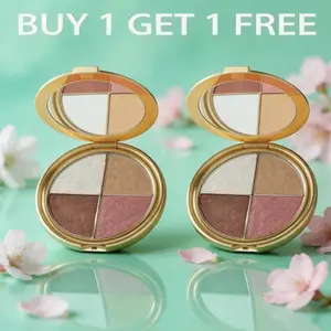【Buy 1 Get 1 Free】4-in-1 Radiant Eye & Cheek Palette - Eyeshadow, Blush & Highlighter Shimmer Powder All-in-One Makeup tiktok shop spring glow up Radiance Cosmetic diamond texture