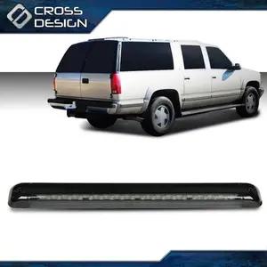 CROSSDESIGN Fit For Chevy Suburban GMC Jimmy Hummer Yukon 92-04 Smoke 3rd Brake Tail Light