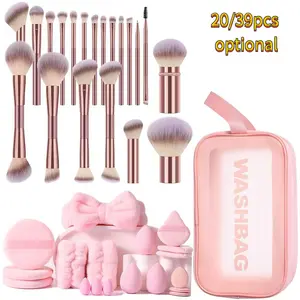 Professional Makeup Brush Set, 20/39 Pieces, Multifunctional Tools for Face and Eye Makeup, Includes Foundation, Powder, Eyeshadow, Sponge