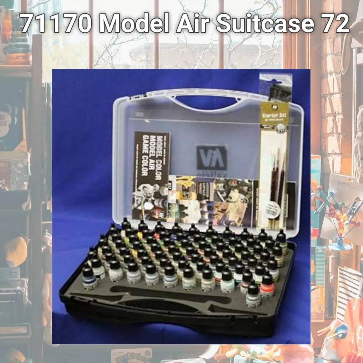 212 MAIN Vallejo Paint 71170 Model Suitcase 72 - Art Materials Airbrush Ensemble, Artist Organizer Bundle for Creative Professionals