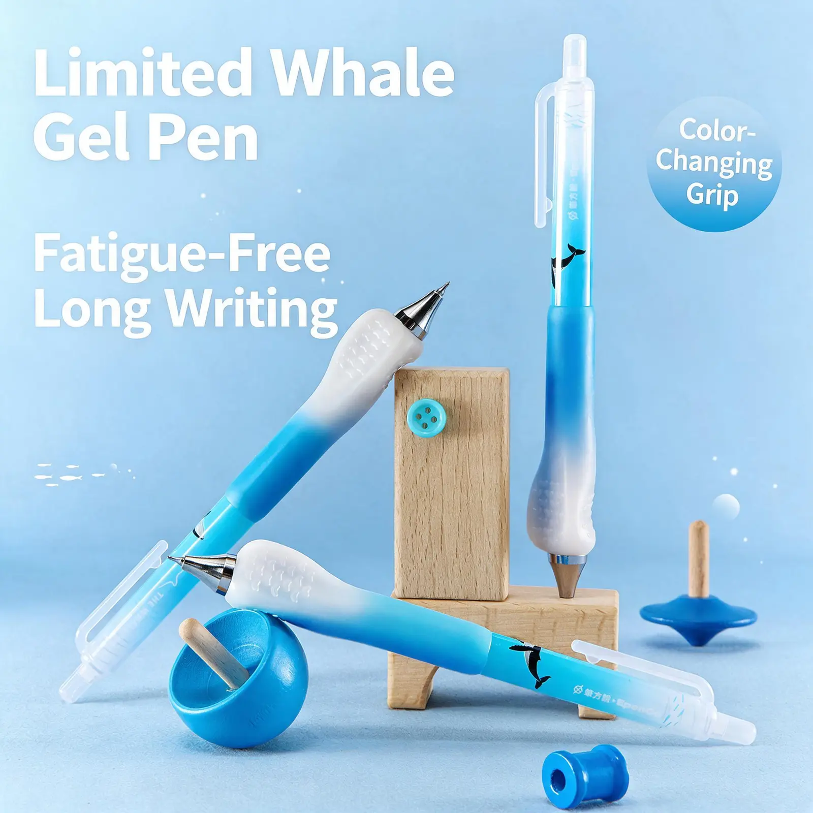 EpenGo 0.5mm Fine Tip Smooth Writing Gel Pens for Work, Ergonomic Thermochromic Color-Changing Grip, Low Center of Gravity, 4-Pack with 8 Ink Refills