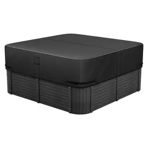 VEVOR Outdoor Hot Tub Cover, 76x 76x 20 Inch Weatherproof and Waterproof Hot Tub Cover Protector, 600D Heavy Duty Oxford Fabric and 950N Tearing Strength, Square Spa Covers for Hottub, Black