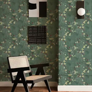 Vintage Floral Wallpaper Roll, American Country Style, Waterproof Self-Adhesive, Peel and Stick, Home Decor, Living Room Bedroom