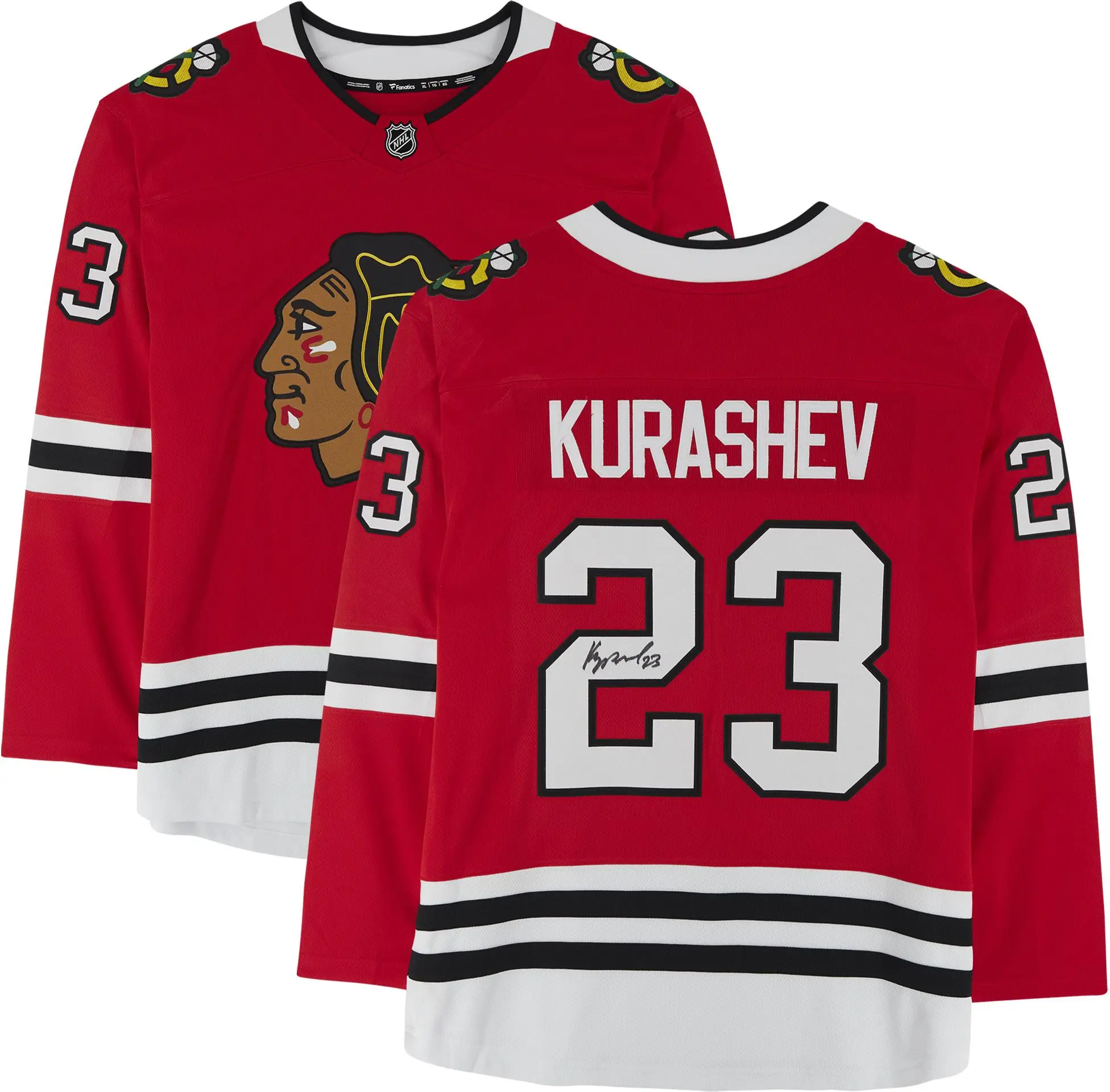 Philipp Kurashev Chicago Blackhawks Autographed Red Fanatics Breakaway Jersey - Fanatics Authentic Certified