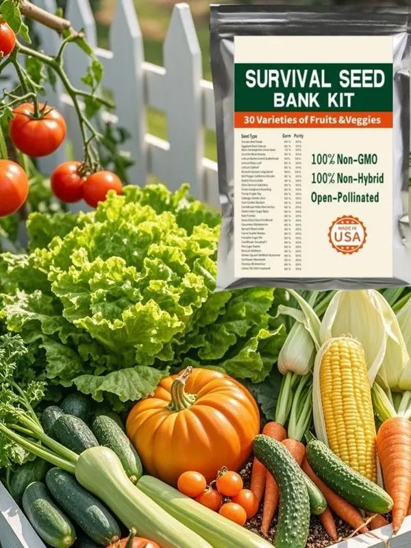 30 Varieties Mixed Vegetable Seeds Pack – Heirloom Garden Collection for Healthy, Fresh Homegrown Produce
