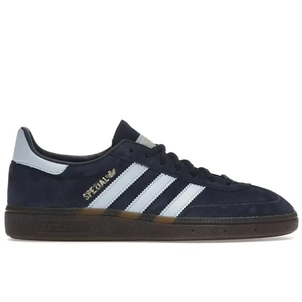 adidas Handball Spezial Men's Sneakers Navy Clear Sky Gum BD7633, Low Top Casual Shoes, Classic Handball Style, Suede Upper, Lace Up Sneakers, Gum Rubber Outsole, Retro Streetwear Shoes, Everyday Lifestyle Footwear