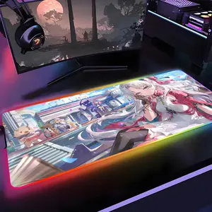 Wuthering Waves CARLOTTA Mouse Pad Gamer Rgb 1000×500mm 900×400mm 800×400mm 600x300mm Desk Mat Back Light Led Mousepad Setup Gaming Accessories Deskmat Big Mousepad Backlight