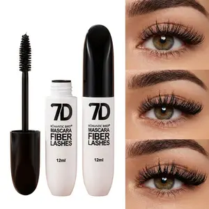 Lengthening 7D Silk Fiber Mascara, 24-Hour Long-Lasting Waterproof Black Mascara, Volumizing and Curling, Silk Fiber Eyelash Extension Makeup, Perfect for Parties, Music Festivals, and Mother's Day Gifts (Black), Party Makeup, Festival Cosmetics