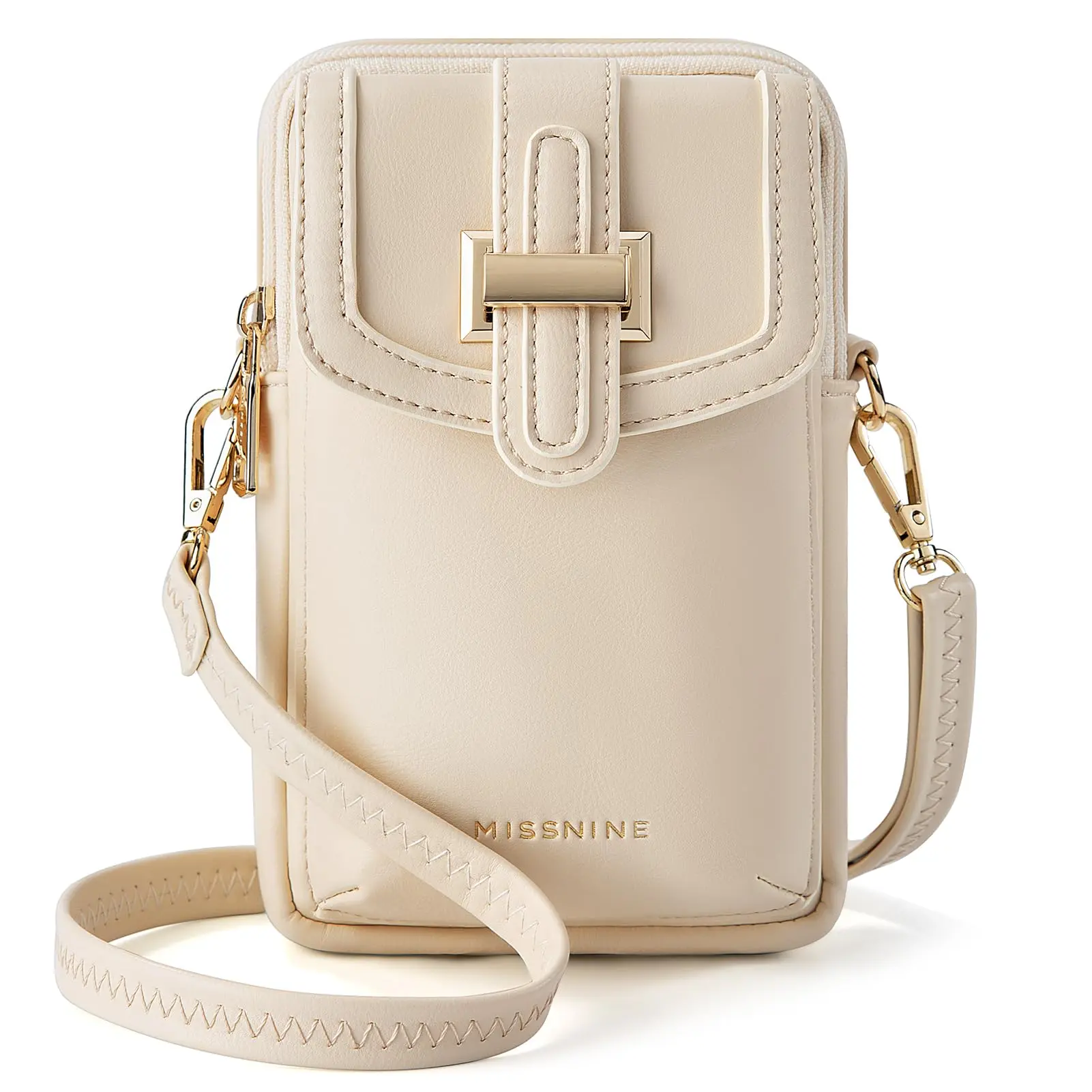 Missnine Small Crossbody Bags for Women Vegan Leather Cell Phone Purses Trendy RFID Wallet Purses with Adjustable Strap