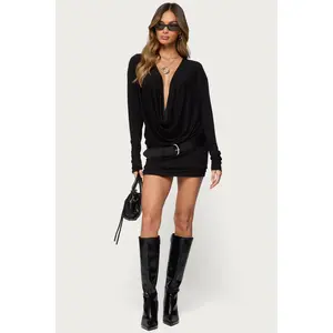 Romelia Cowl Neck Mini Dress