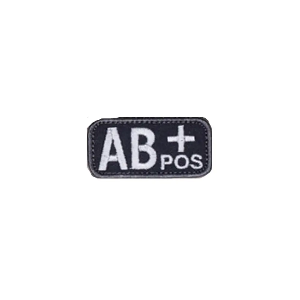 AB+ Blood Type Tactical/Police Patch with Hook Fastener