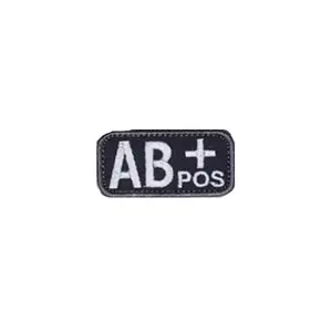 AB+ Blood Type Tactical/Police Patch with Hook Fastener