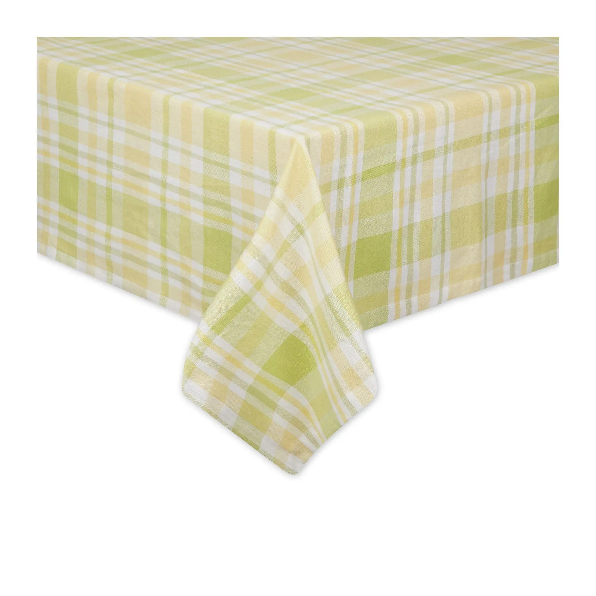 Design Imports 60" x 120" Lemon Bliss Plaid Tab lecloth Design Imports 60" x 120" Lemon Bliss Plaid Tab lecloth