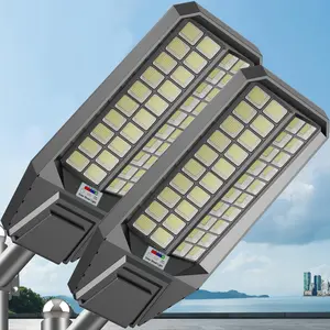 2 Pack 9000W Solar Street Light, Commercial Grade Street Light for Outside, IP67 Waterproof Solar Parking Lot Lights Dusk to Dawn Outdoor Lighting LED Security Flood Motion Sensor and Remote Control