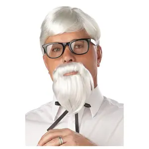 White Colonel Wig and Moustache Accessory