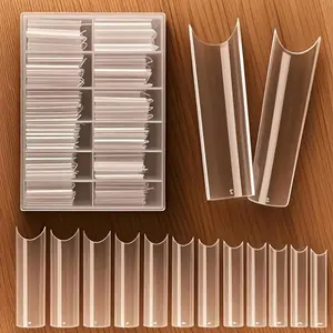 Long Coffin Acrylic Nail Tips Kit, 240pcs/box Mixed Size Fake Press on Nails, DIY Nail Art Supplies for Home Salon Use, Coffin Classic Nails