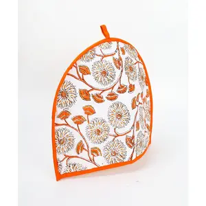Cotton Quilted Oven Mitts and Pot Holder Set with Tea Cozy Heat Resistant Kitchen Gloves Teapot Warmer for Cooking Baking and Serving - Style 8