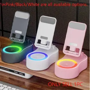 2026 New Bluetooth-compatible Speaker, 5-In-1 Phone Stand, USB Rechargeable, Portable Mobile Tablet Holder, Colorful Ambient Light, Ideal Gift For Friends&Family