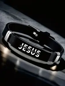 Stainless Steel Jesus Christian Identity Rubber Wristband, John 14:6 Scripture, the way the truth the life, Ramadan Religious Gift, Religious Jewelry Gift, Prayer Bracelet