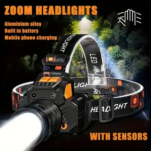 Rechargeable LED Headlamp, Built in Battery, 95 Hour Battery Life, 3 Modes & Adjustable Focus, 120° Rotatable Beam, Ideal for Adults Outdoor Camping