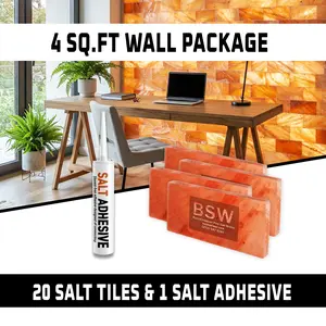 Build 4 sq. ft. Wall With (20 Pink Salt Tiles and 1 Salt Adhesive for Spa Sauna)