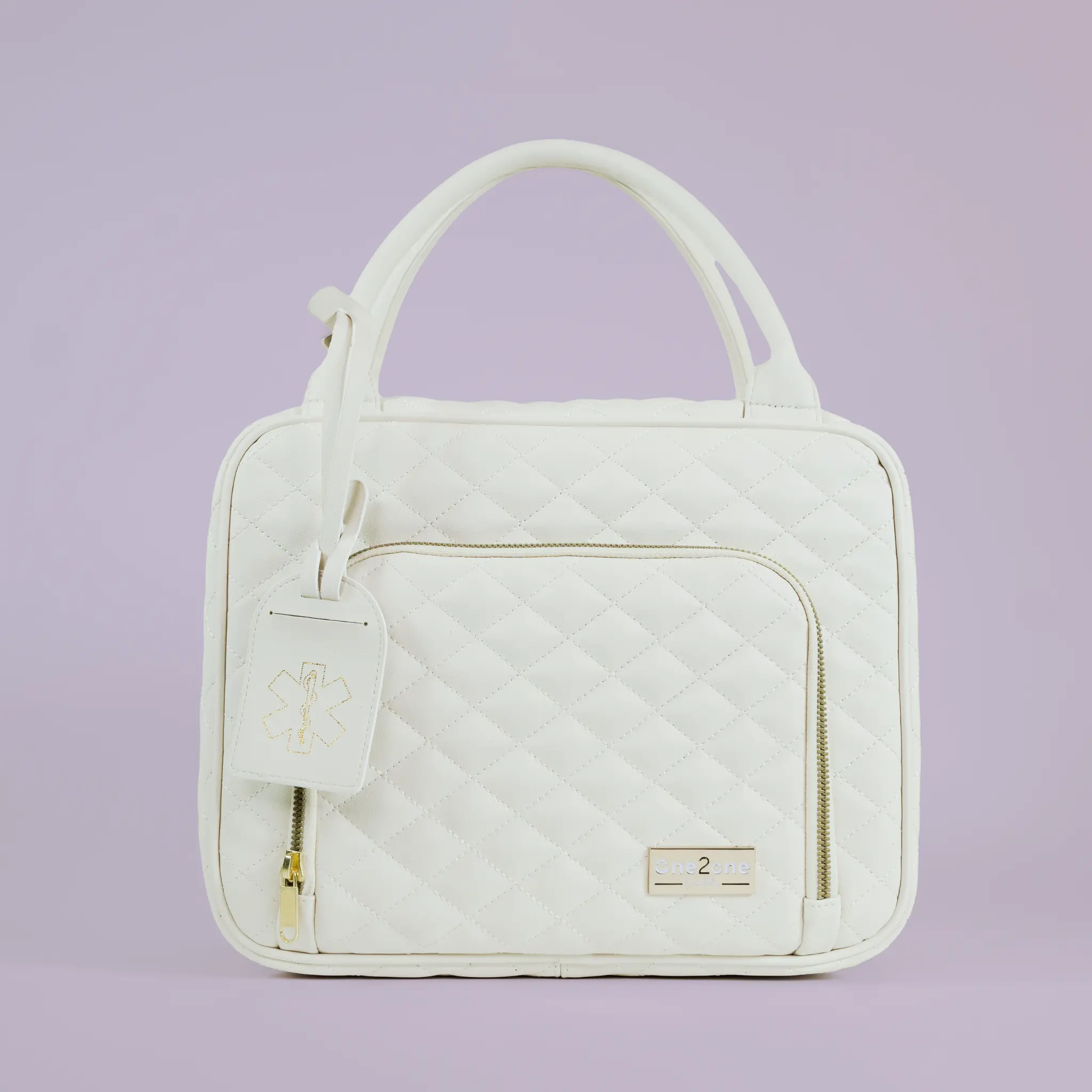 The Traveler - Upscale Diabetes Travel Bag With Quilted Design, Zippered Pocket and Adjustable Velcro Dividers.