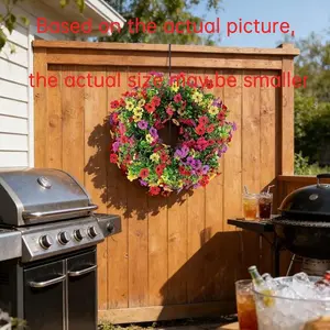 Garden Style Artificial Eucalyptus Wreath, Plastic Greenery Door Decor, Home Decor Ornaments, Perfect for Christmas, Halloween, Easter, Hanukkah, Thanksgiving