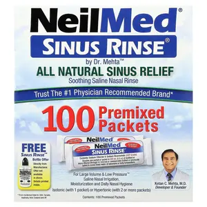 NeilMed Sinus Rinse®, All Natural Sinus Relief, 100 Premixed Packets