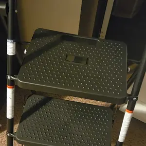 Sweet Furniture S - Step Ladder, Foldable Stool with Wide Pedal, Cushioned Handle, 800lbs Capacity for Home Kitchen and Outdoor, Black