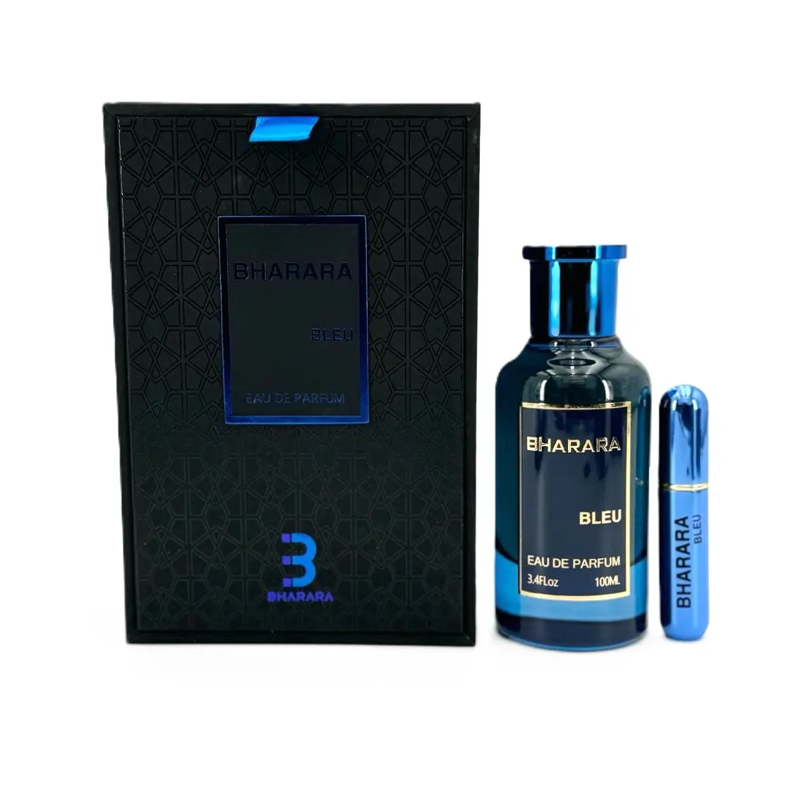 BHARARA Bleu Eau de Parfum for Men, Long-Lasting Fragrance with Fresh Spicy Citrus, Vanilla, and Musk Scents, 3.4 fl oz, Edp, Woody, Signature Scent, Vanilla Scents