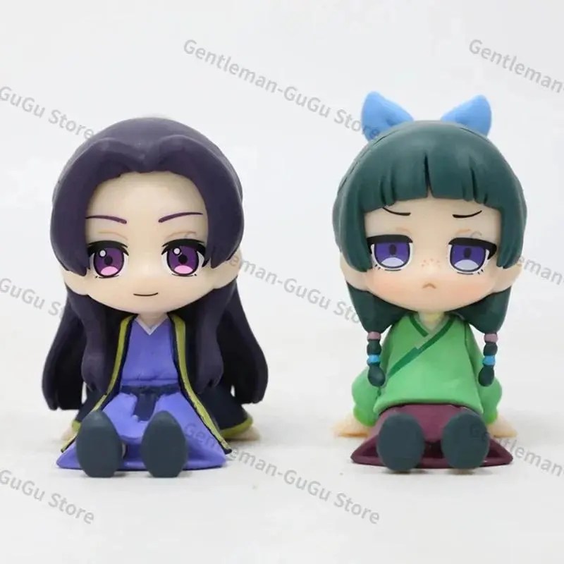 2pcs 6CM The Apothecary Diaries Maomao Jinshi Mini Figure Anime Periphery Kawaii Sitting Toys Desktop Car Ornaments Model Gifts